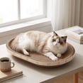 thumbnail image 2 of Cat Scratcher Cardboard Bed,2-in-1 Oval Cat Scratch Pad and Rest Mat,Elliptical Corrugated Cardboard Bed for Furniture Protection and Indoor Rest, 2 of 6