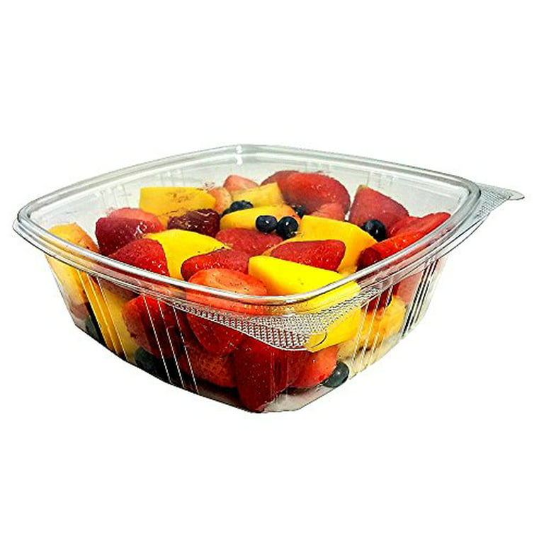 48oz Salad Bowls To-Go with Lids (100 Count) - Clear Plastic Disposable  Salad Containers | Airtight, Lunch, Salads, Parfait, Fruits, Leak Proof