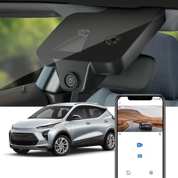 Fitcamx 4K Dash Cam Suitable for Chevy Bolt EV & EUV LT Premier 1LT 2LT 2022-2024 has Auto-Dimming (HD2-8155), OEM Look, UHD 2160P Video, WiFi&APP Loop Recording, G-Sensor, Easy to Install, 64GB Card