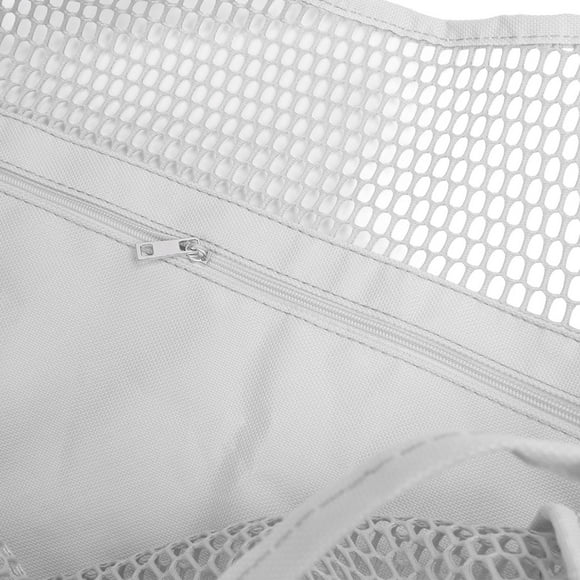 Bolso de playa de malla de gran capacidad de secado rápido multifuncional transpirable bolsa de viaje de compras blanco
