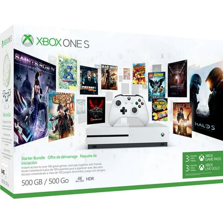 Xbox One S 500GB Console - Starter Bundle (Best Game Console Deals)