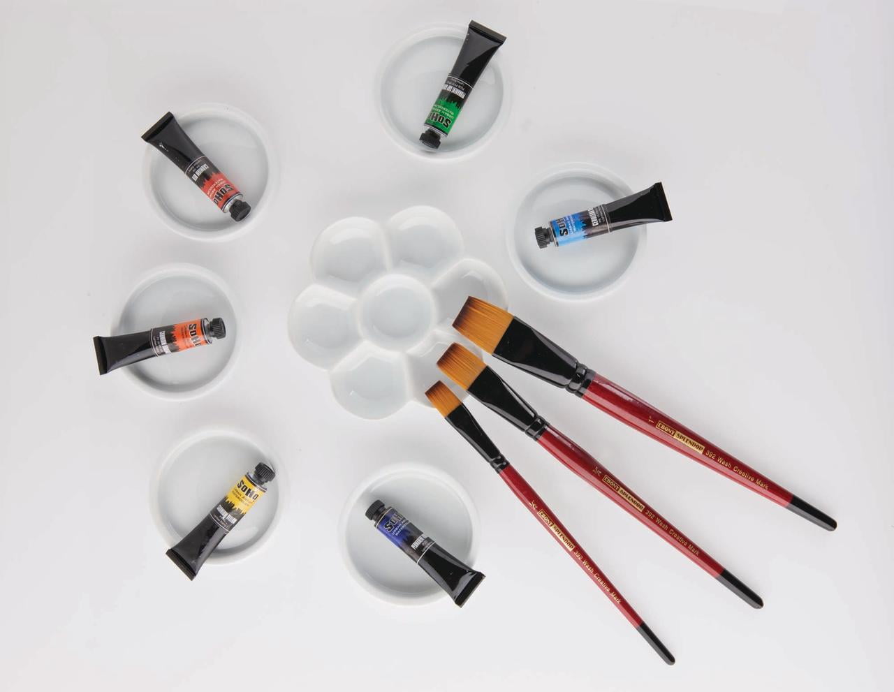 Creative Mark Ebony Splendor Long Handle Synthetic Sable Paint Brush, Round Set of 8, Teijin Multi-Filament Hair, Handcrafted Synthetic Paint Brushes for Acrylic Painting, Watercolor Painting & More
