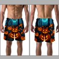 thumbnail image 3 of luoweisi Men's Beach Shorts Quick Dry Swim Trunks with Mesh Lining Halloween Pumpkin S, 3 of 5