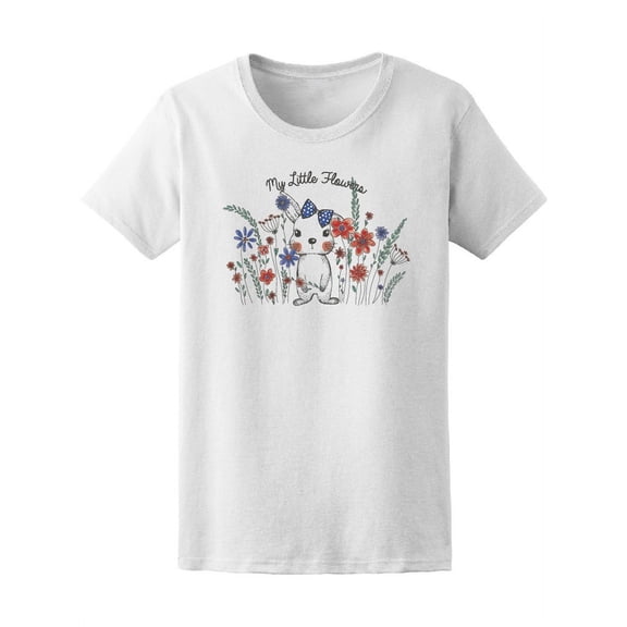 Little Flowers & Cute Rabbit Tee Women's -Image by Shutterstock