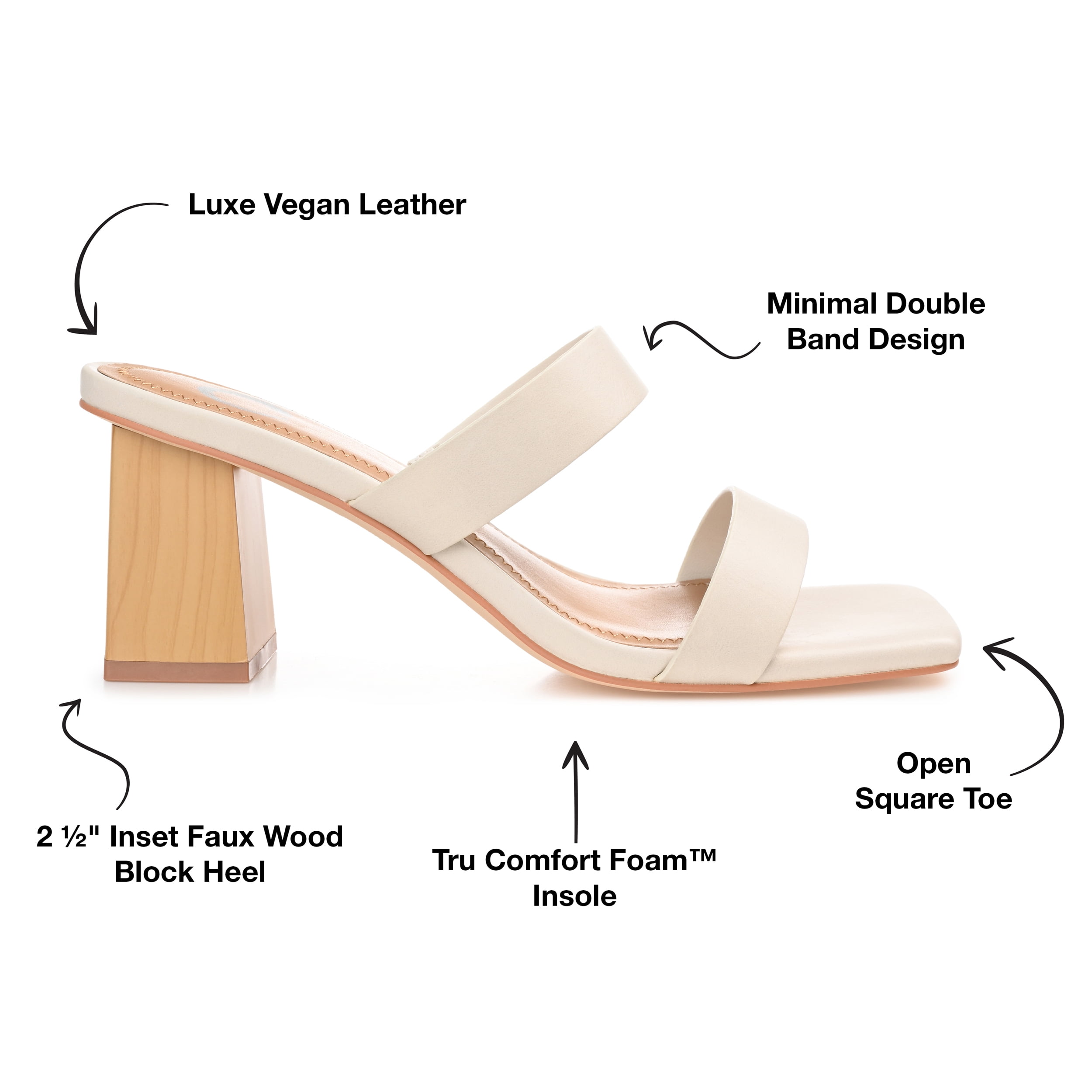 Journee Collection Womens Nolla Tru Comfort Foam Open Square Toe Block Heel Sandals