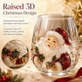 thumbnail image 7 of 3D Christmas Glass Art Cup Set, Raised Holiday Glassware, Handmade Snowman Drinking Glass for Wine Coffee Tea, Xmas Party Festive Home Decor(Reindeer), 7 of 7
