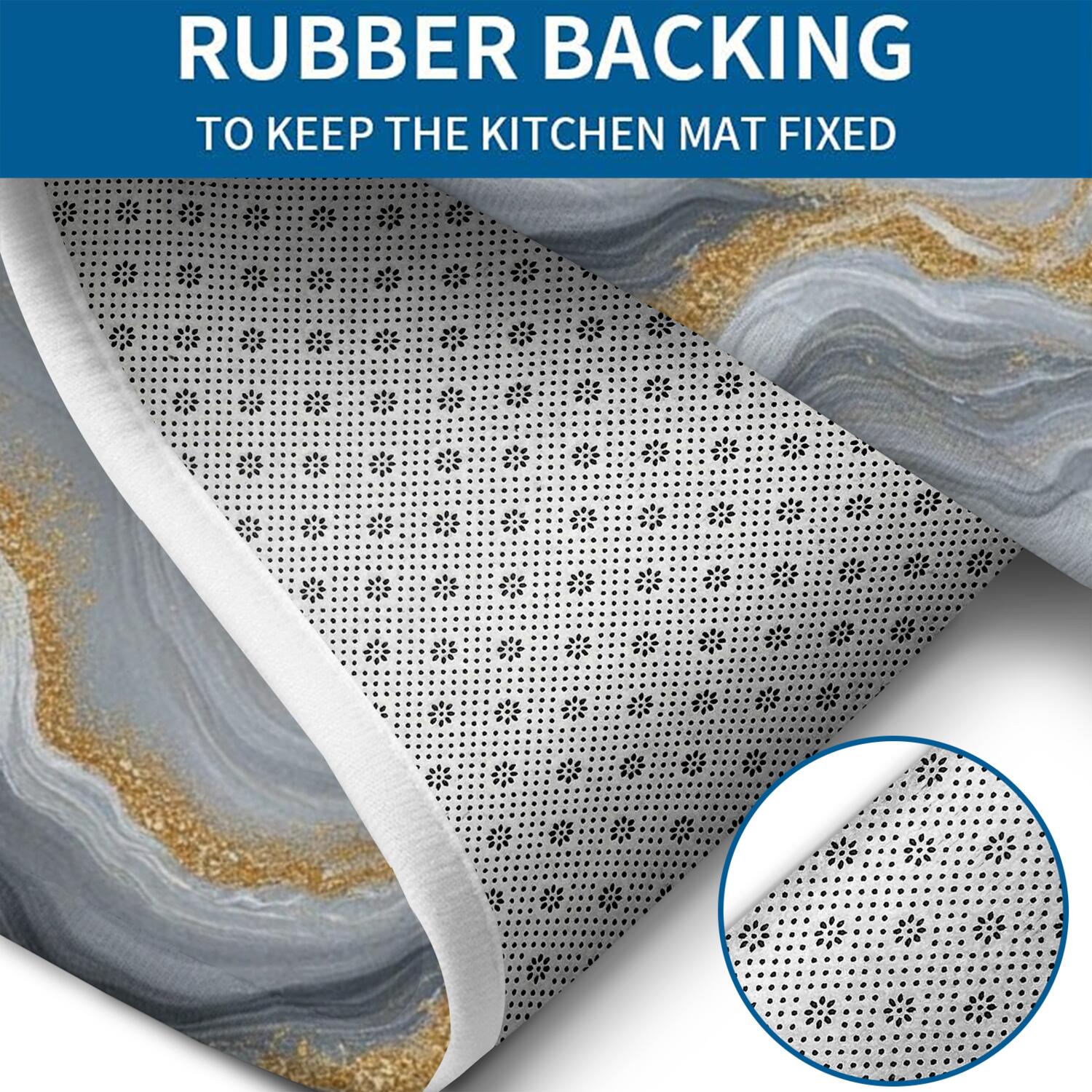 Gray Marble Gold Wave Pattern Bathroom Rugs Sets 3 Piece,Toilet Cover Set,Absorbent Non Slip Bathroom Mats Sets with U-Shaped Contour Rug Toilet Rug Set