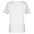 thumbnail image 4 of Tops d'Été Mode Femmes Col Rond Dentelle Casual Manches Courtes Imprimé Floral Ample Fit Tops, 4 of 7