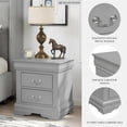 thumbnail image 6 of Aukfa 2-Drawer Nightstand, Mid-Century Modern Wood Bedside Table for Bedroom/Living Room/Guest Room,Gray, 6 of 6