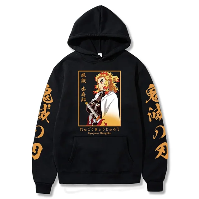 Sudadera con capucha de Anime Demon Slayer, suéteres, sudaderas con estampado gráfico de Muichiro Tokito, ropa de calle informal de hip hop
