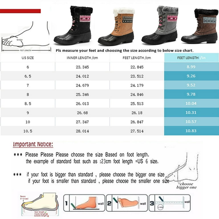 Lopsie Women Snow Boots Winter Shoes Waterproof Mid Calf Warm