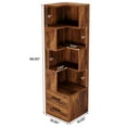 thumbnail image 5 of Tribesigns 5-Tier Corner Bookshelf with 2 Drawers, 66.9-Inch Tall Corner Bookcase Shelf (White), 5 of 5
