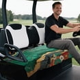 thumbnail image 5 of Uourmeti Golf Cart Seat Cover Pockets Warp Knitted Terry Cloth, Compatible with Sports Club Car Golf Cart, for 2-Seat Golf Carts EZGO, Agate Daisies, 5 of 8