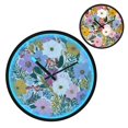 thumbnail image 2 of Indoor 12' Voice-Activated Luminous Decoration Wall Clock With LED Night Light Colorful Hand Drawn Flowers, 2 of 8