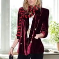 thumbnail image 4 of Women's Loose Velor Double-Breasted Blazer, 4 of 8