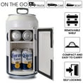 thumbnail image 6 of Corona 8 Can Portable Mini Fridge w/ 12V DC and 110V AC Cords, 5.4L (5.7 qt) Beer Can Shaped Personal Cooler, White, Travel Fridge for Beer, Snacks, Lunch, Drinks, Home, Office, Bar, Dorm, RV, 6 of 7
