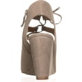 thumbnail image 5 of womens steve madden whistler peep-toe wedge pumps, taupe suede, 5 of 6