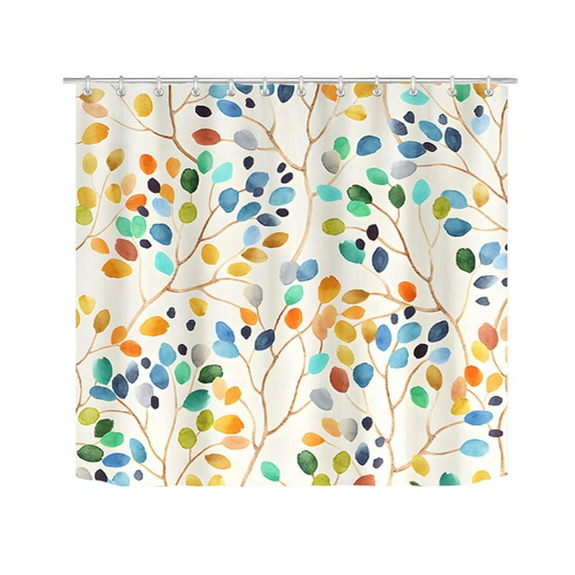 Feltree Rideau de Douche Imperméable en Polyester 180x180cm, Ourlet Lesté avec 12 Crochets, Résistant aux Moisissures, Lavable pour Spa