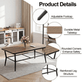 thumbnail image 4 of ALAULM Aluminum Patio Furniture Set with Coffee Table Rectangular, 5-seat Outdoor Sectional Furniture w/2 Swivel Chairs, Patio Conversation Set for Porch, Backyard, Poolside-Sand, 4 of 8
