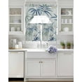 thumbnail image 4 of Green Blue Botanical Kitchen Curtains Sets 24 Inch Length with Valance, Summer Leaf Watercolor Swag Valances and Tiers Curtain Set Drapes Swag Curtains for Living Room, Bathroom, Bedroom, Cafe, 4 of 6