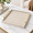 Ivory-20" x 20" x 3", variant on Large Ottoman Tray For Coffee Table Square Shagreen Leather Decorative With Handles Living Room Decor