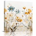 thumbnail image 2 of Yellow Blue Spring Floral Wall Art Painting on Canvas, Watercolor Summer Botanical Canvas Art Home Prints Wall Art Framed Modern Artwork for Living Room Bedroom Wall Decor 12x12in, 2 of 9