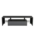 Black TV Stand for 70 inch TV, Modern High Glossy Television Table