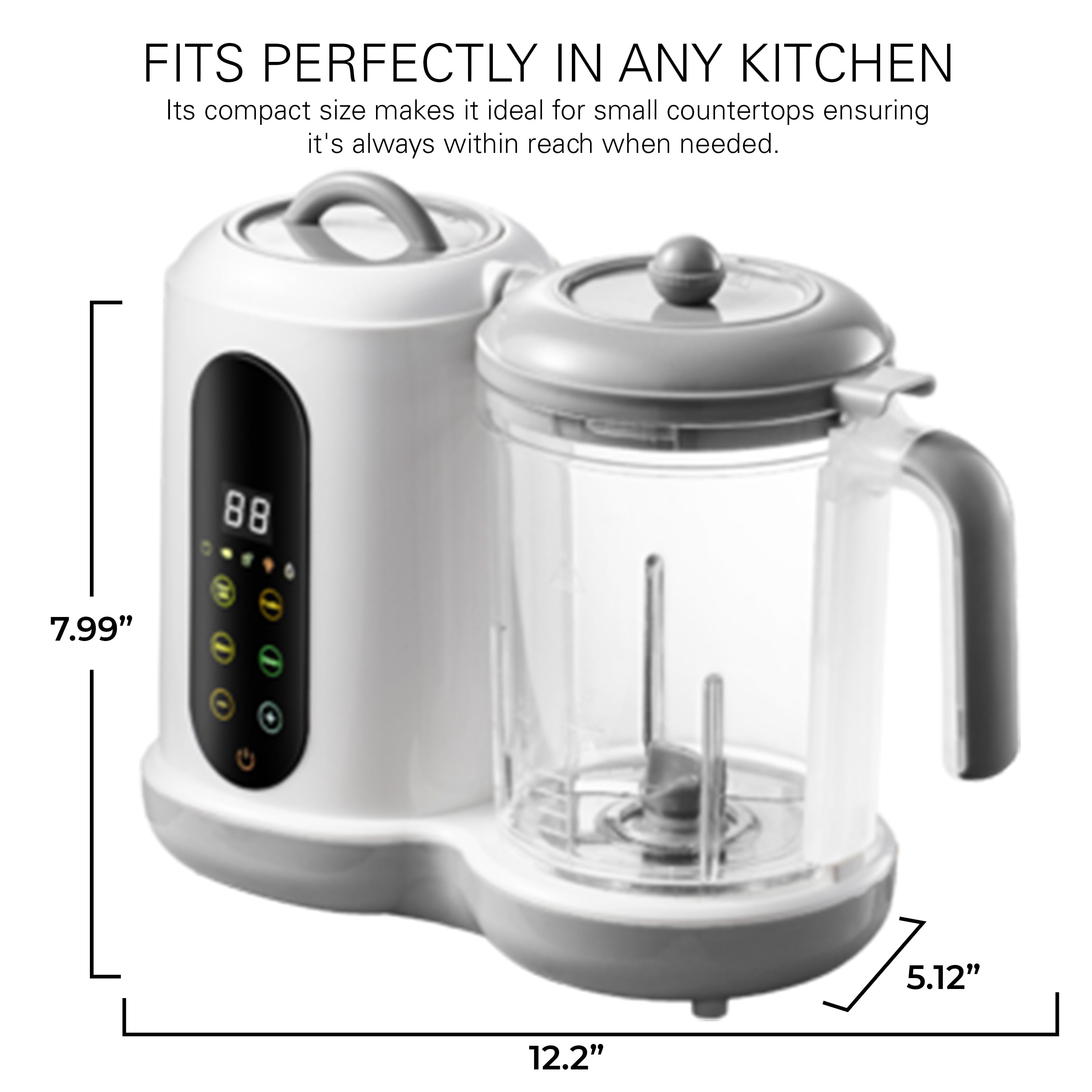 Sperric 4-in-1 Automatic Corded Electric Baby Food Processor, Compact Baby Food Steamer and Blender for Healthy Homemade Meals