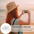 thumbnail image 4 of Harmtty Bride Hollow Cowboy Hat for Women Summer Handwoven Straw Hat Beach Vacation Sunshade Cap for Outdoor Travel, 4 of 7
