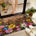 thumbnail image 3 of JML Non-Slip MicrofiberFabric & Rubber Doormat - Soft Entryway Rug for Home/Office (16"x24") - Easy Clean Door Mat for Indoor/Outdoor Use, Wooden & Flower Bush, 3 of 6