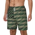 thumbnail image 2 of Uemuo Jungle Green Camo USA Flag Pattern Mens Swim Trunks Quick Dry Board Shorts with Mesh Lining, Stretch Beach Shorts Quick Dry No-Chafing Board Shorts-Large, 2 of 9
