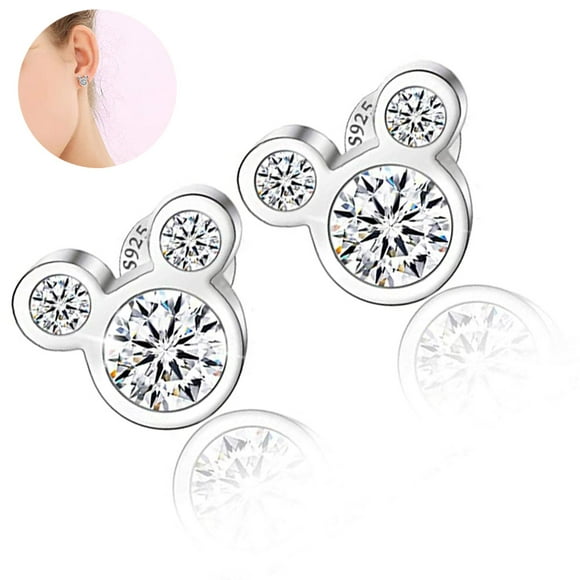Women's Mickey Stud Earrings Mouse Shape Plated Crystal Fashion Jewelry Earring For Women Party Gifts