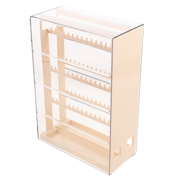 UPGRATOR Beige Jewelry Display Box with Bracelet Holder and Necklace Rack for Organized Home Storage