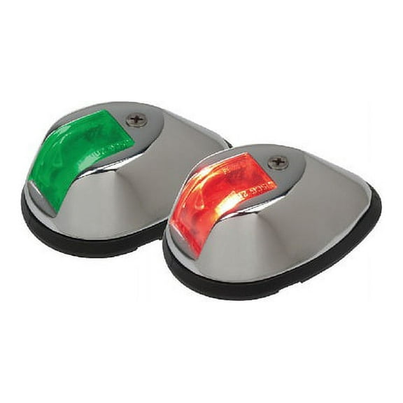 Perko 0274M00DP1 Red & Green 12V LED Side Lights with Chrome Housing - 1 Pair