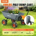 thumbnail image 2 of ump Cart, Poly Garden Dump Cart with Easy to Assemble Steel Frame, Dump Wagon with 2-in-1 Convertible Handle, Utility Wheelbarrow 600 lbs Capacity, 10 inch Tires, 2 of 7