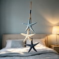 thumbnail image 3 of Wooden Starfish Hanging Ornament, Coastal Beach Style Rope Decor for Home, Cafe, Restaurant, Bathroom, Ocean Theme Wall Art, 3 of 6