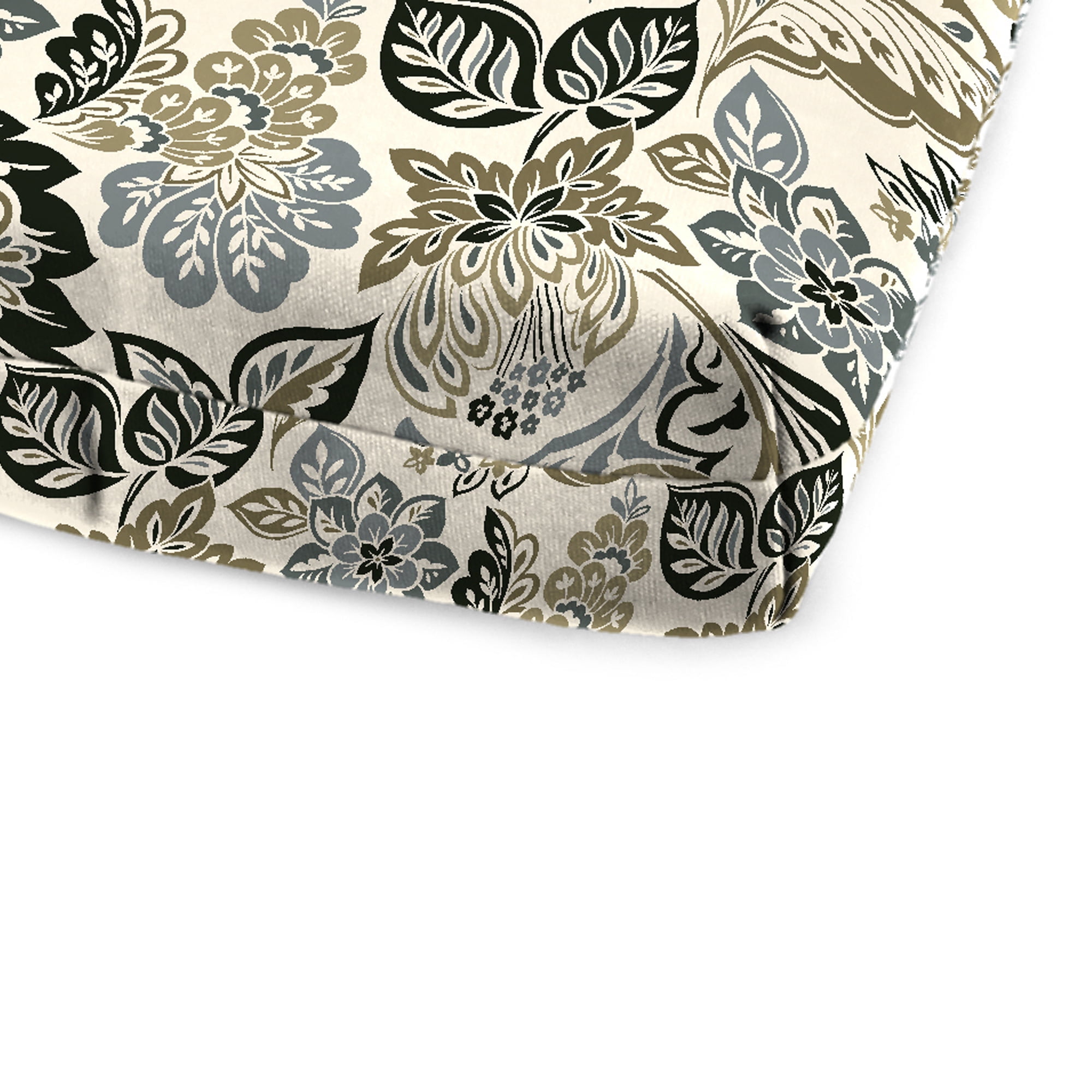 Jordan Manufacturing 72" x 22" Dailey Pewter Multicolor Paisley Rectangular Outdoor Chaise Lounge Cushion with Ties and Hanger Loop