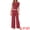 Claret, variant on DARING DIVA Women's Pajama Sets Short Sleeve Ruffled Top Long Pants Lounge Sets XS Pink