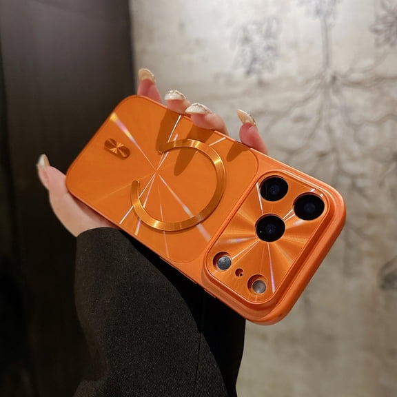 Dteck Magnetic Case for iPhone 17 Pro Max,Shockproof TPU PC Case Compatible with Mag Safe Back Cover,Orange
