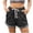 A-Dark Gray921, variant on XIAONU Rolled Hem Denim Shorts for Women Drawstring Waist Side Pockets Casual Wear Shorts