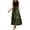 Dark Green, variant on Women’s Two-Tone Sleeveless Long Dress, Elastic Waist Floral Print Casual Dress, Breathable Imitation Cotton Everyday Dress, 1 Piece, Sizes S Through 2XL