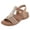 apricot color, variant on Retro Beaded Sandals Summer Women Fashion Comfortable Large Size Slippers Non-slip Flat Bottom Shoes