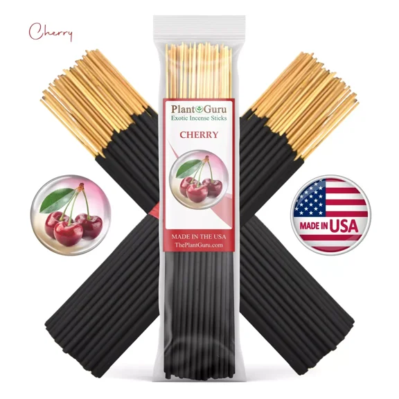 Cherry Incense Sticks 7" Bulk - 1 Bundle 85 to 100 Sticks - Smooth and Clean Long Burn Time, 30 to 45 Minutes.