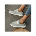 thumbnail image 4 of Women's Casual Canvas Shoes Flat Low Top Leopard Print Shoes Slip On Lace Up Round Toe Shoes, 4 of 9