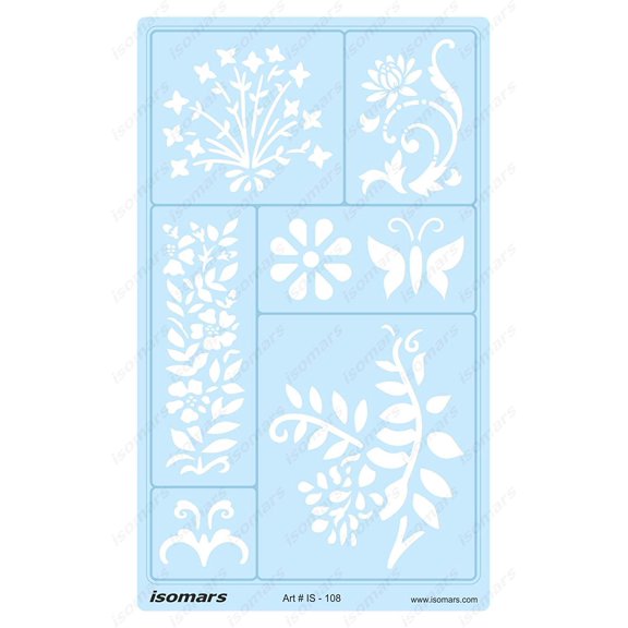 FineArt Jewelry Art Craft Design Drawing Drafting Template Stencil - Flower Leaves Ornaments and Patterns