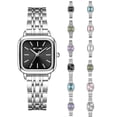 thumbnail image 3 of Resicozy Women's Small Wrist Watch Rectangular Quartz Watch Classic Numeral Dial Stainless Wristwatch Mint Green, 3 of 3