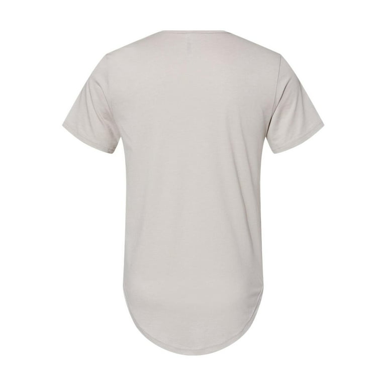 FWD Fashion Men's Curved Hem Short Sleeve T-Shirt HEATHR COOL GREY