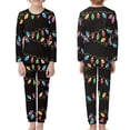 thumbnail image 2 of Renewold Matching Holiday Pajamas for Family 7-8 Kids and Teens Colorful Lights Indoor Daily Wear Multi-Season Loose Sleepwear Shirt Long Pants Set of 2, 2 of 5