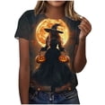 thumbnail image 2 of XUNKUSGA Womens Halloween Printed T Shirts Casual Loose Crewneck Short Sleeve Tops for Women Trendy Halloween Graphic Tee for Women S, 2 of 6