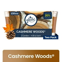 Glade Single Wick Candles, Cashmere Woods, 8.16 oz, 4 Count Total